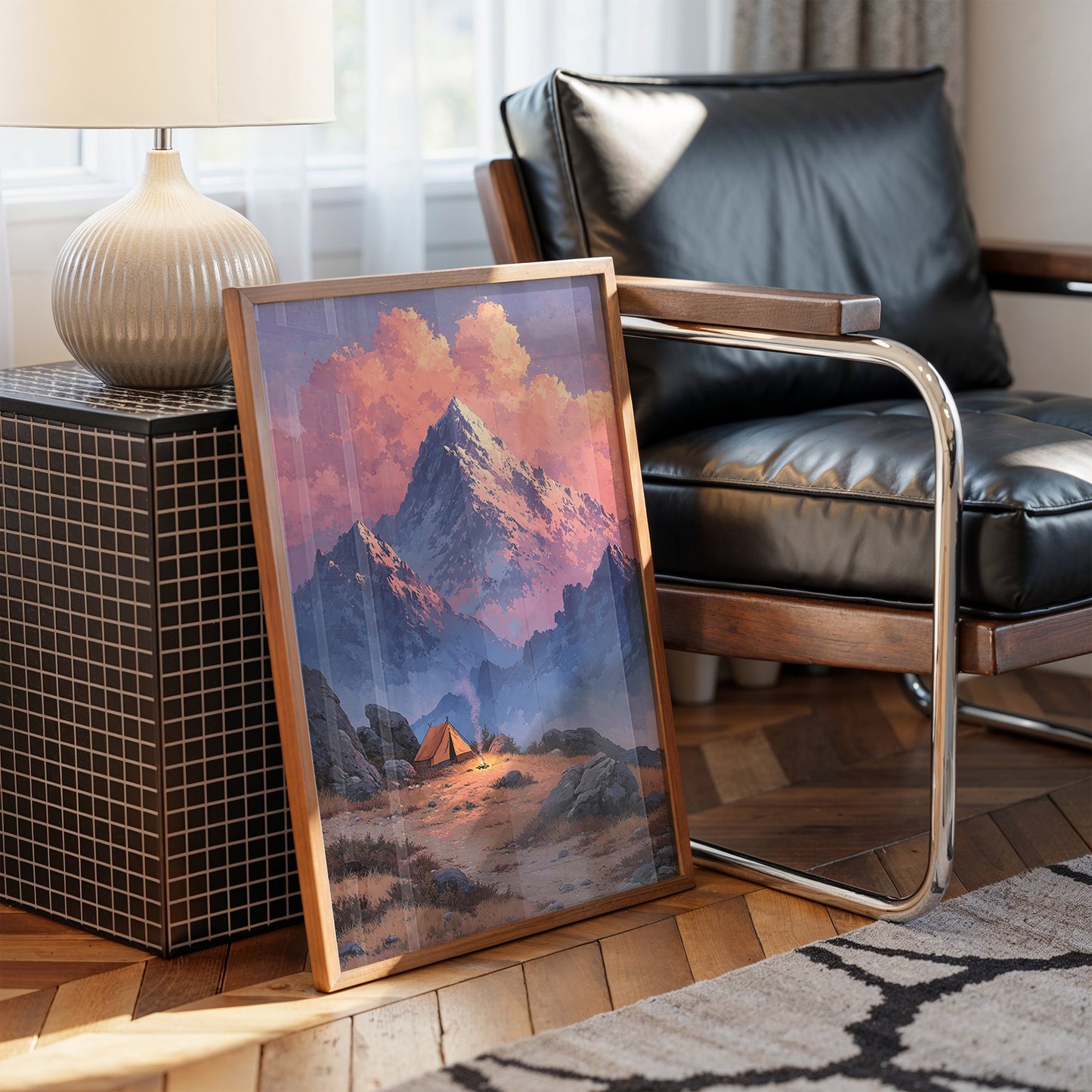 Lone Tent Under Crimson Peaks