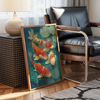 Koi Dance Among Jade Lilies