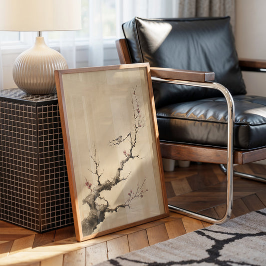 Small Birds Rest On Cherry Blossoms