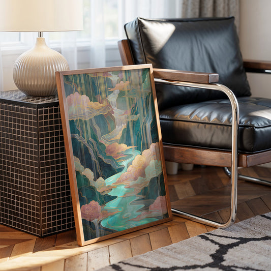 Golden Rain Falls On Turquoise Dreams