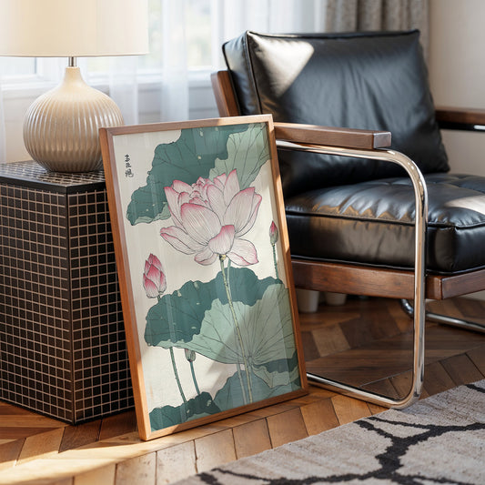 Lotus Blooms Between Library Lines