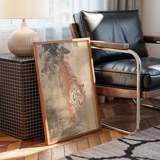 Silent Steps Through Misty Bamboo