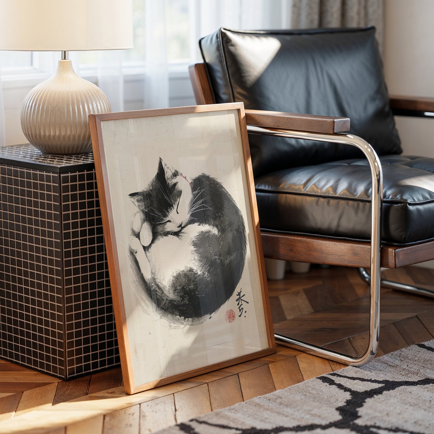 Sleeping Cat Finds Zen Peace