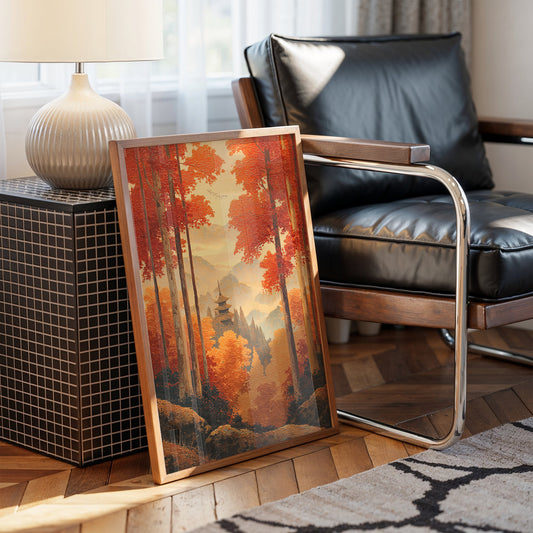 Maple Forest Guards Ancient Temple