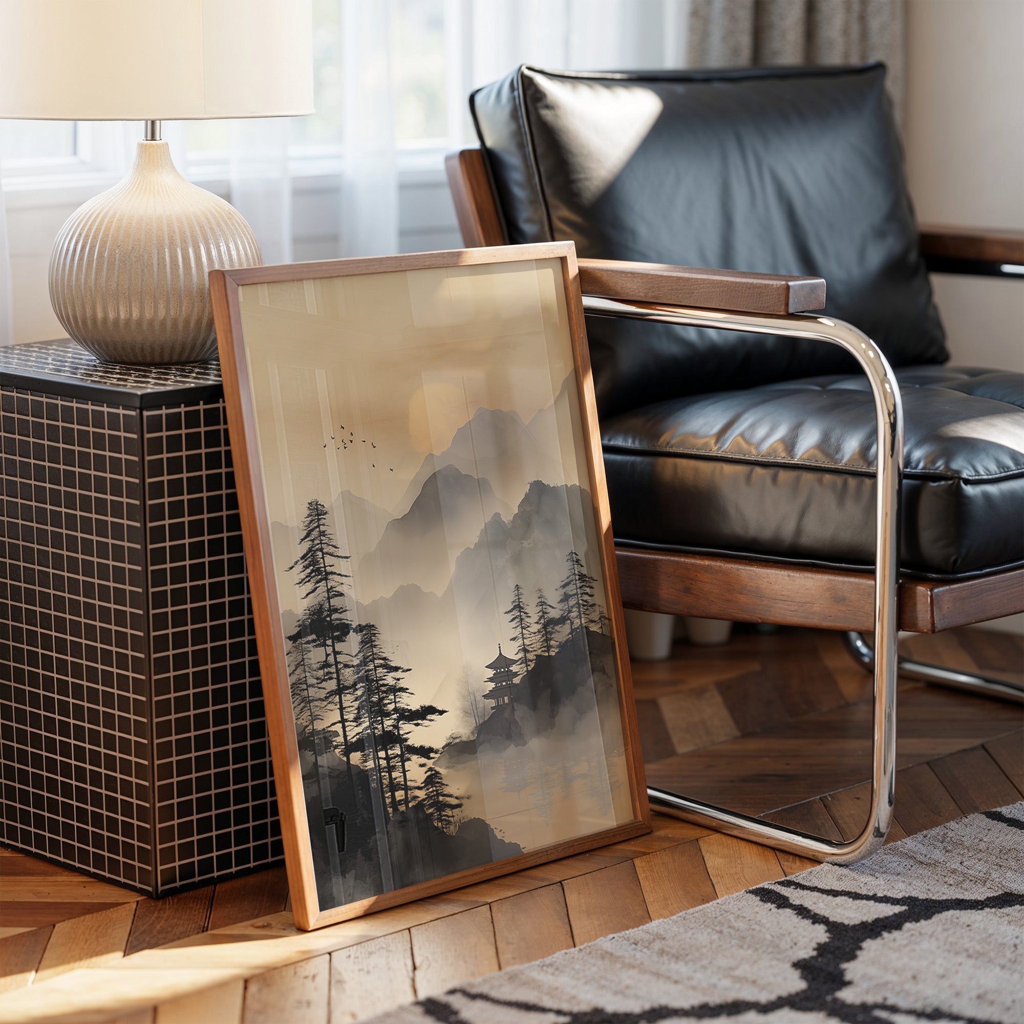 Misty Pagoda Among Mountain Pines