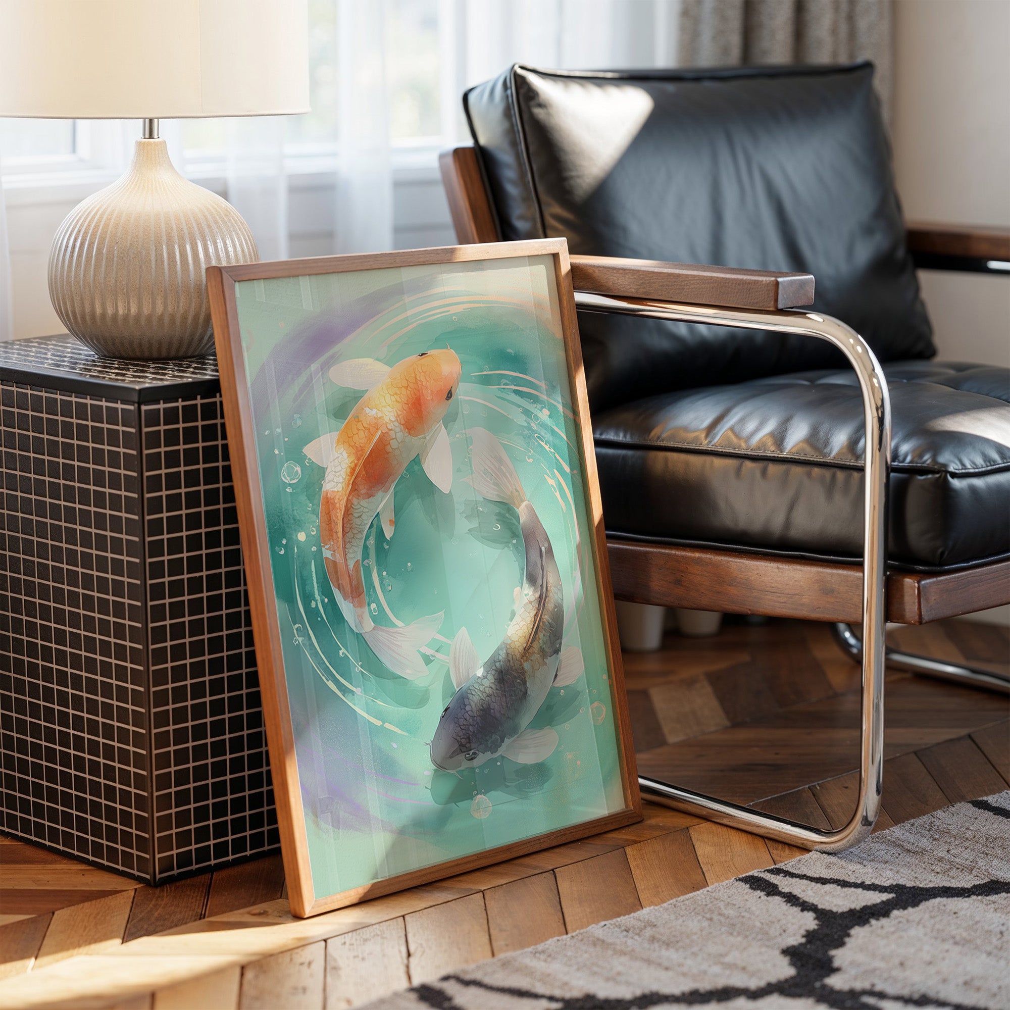 Koi Circle Their Turquoise Dreams