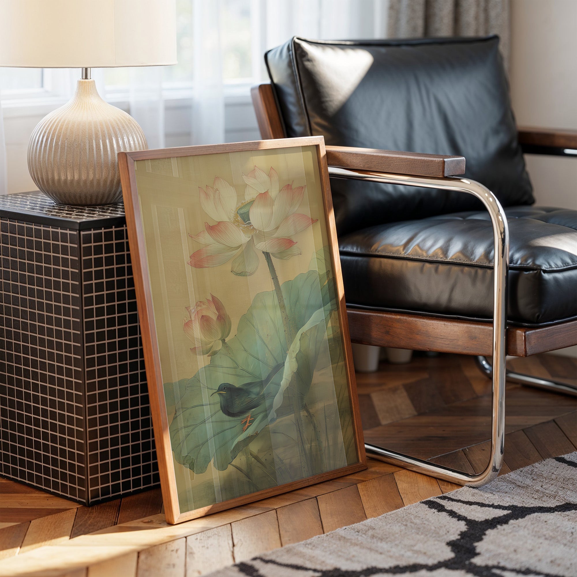 Lotus Blossoms Guard Their Secret Bird