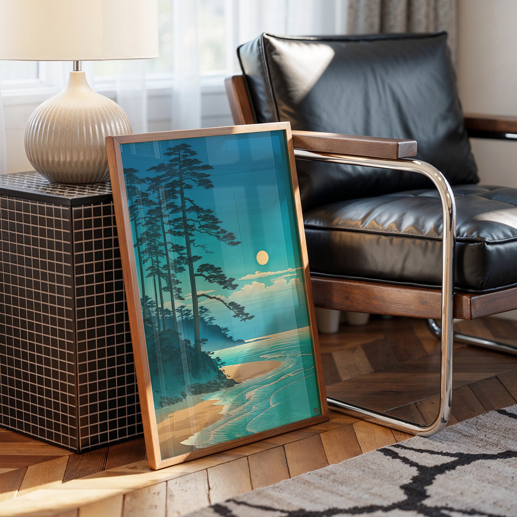 Moonlit Pines Meet Pacific Tides