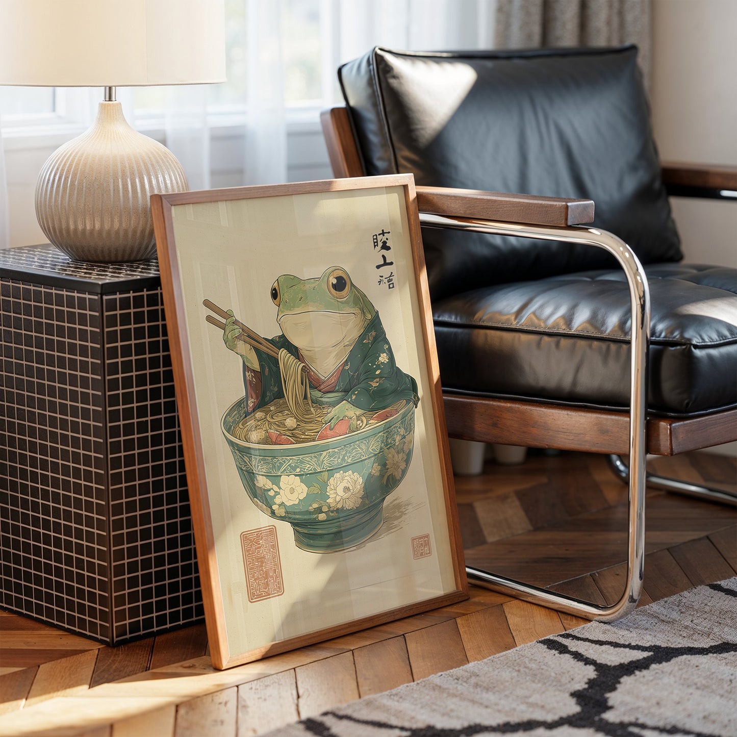 Wise Frog Savors Noodle Symphony