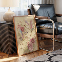 Graceful Cranes Among Peony Blooms