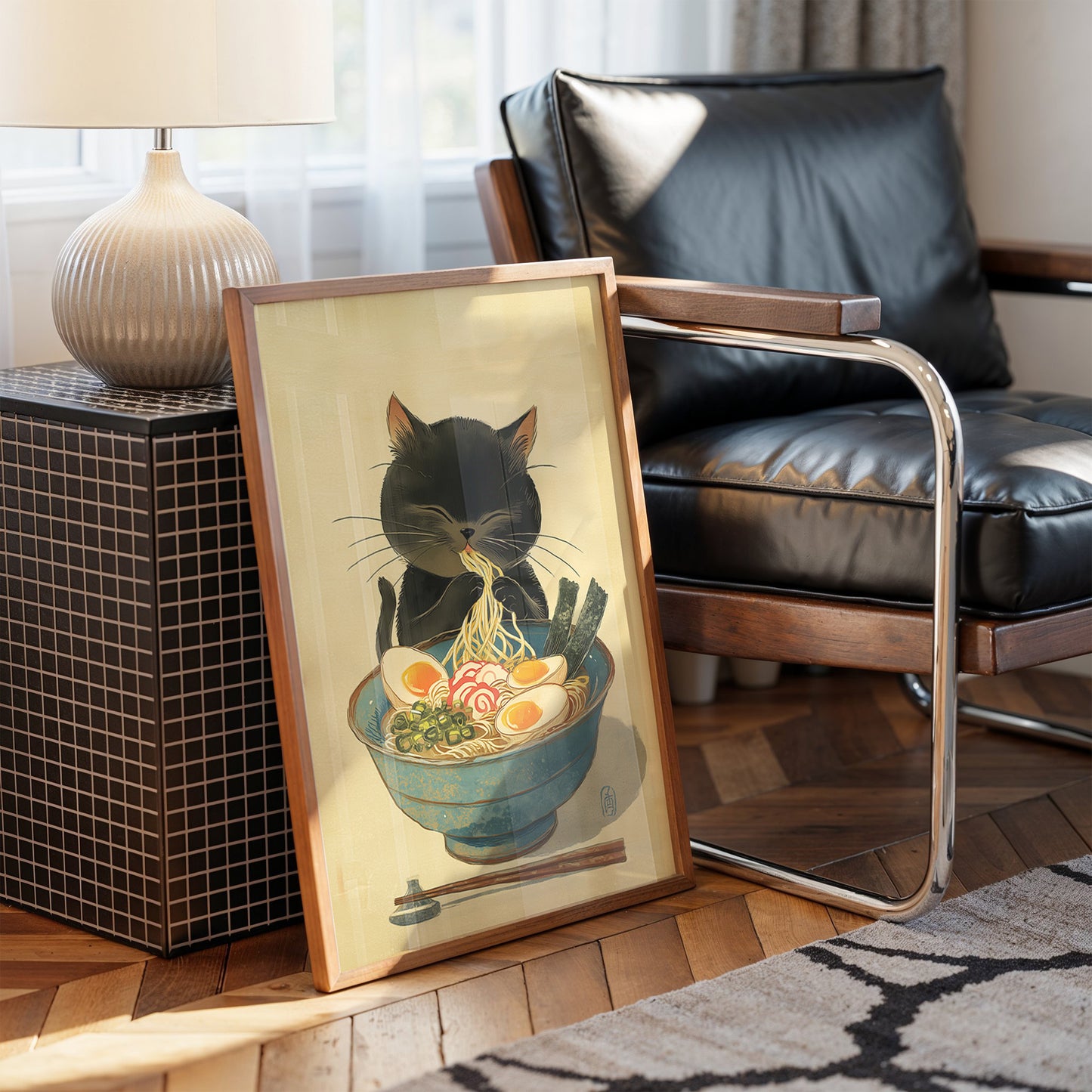 Midnight Ramen With Curious Cat