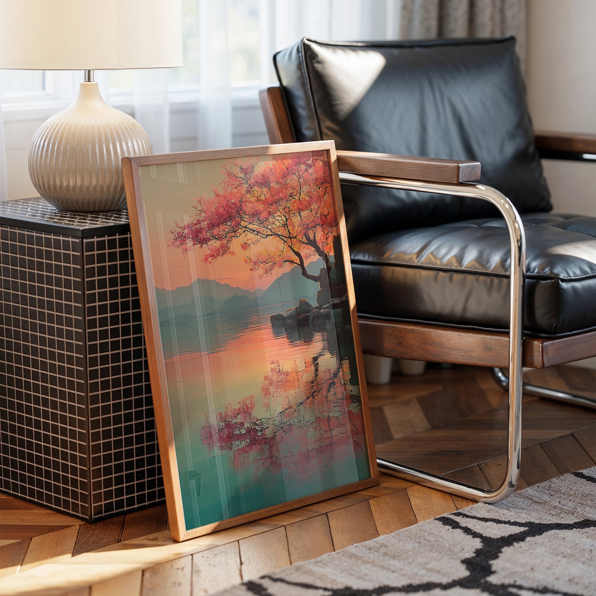 Coral Blossoms Meet Mountain Lake