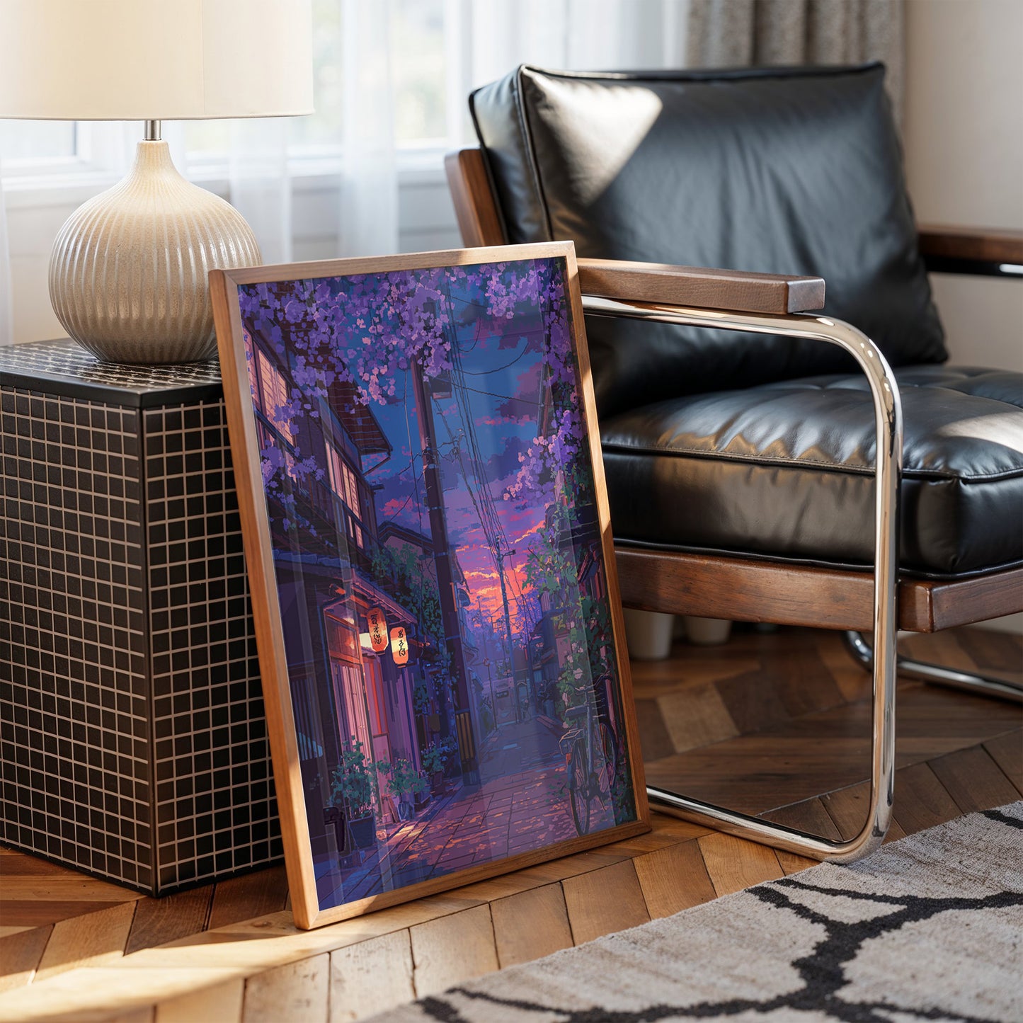 Cherry Blossoms Paint The Twilight Street