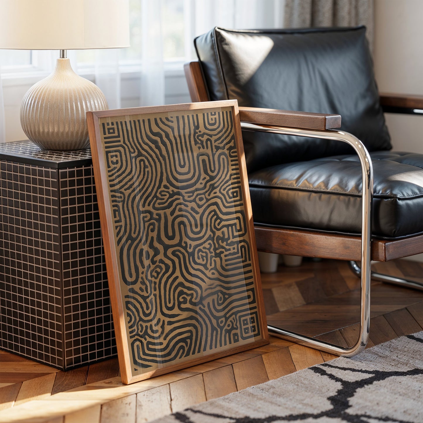 Labyrinth Lines Dance In Bronze Light