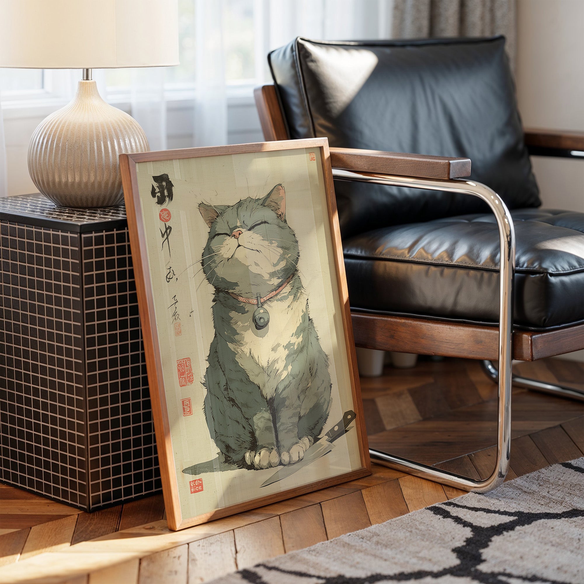 Smiling Cat Guards The Spirits Bar