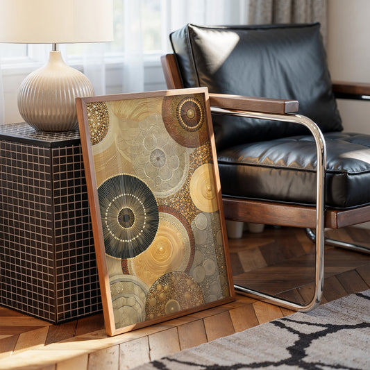 Celestial Circles Dance In Gold