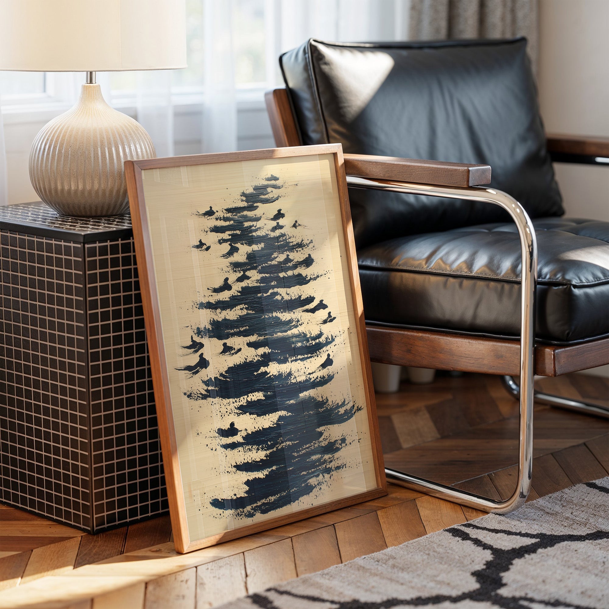 Birds Dance Through Inky Waves