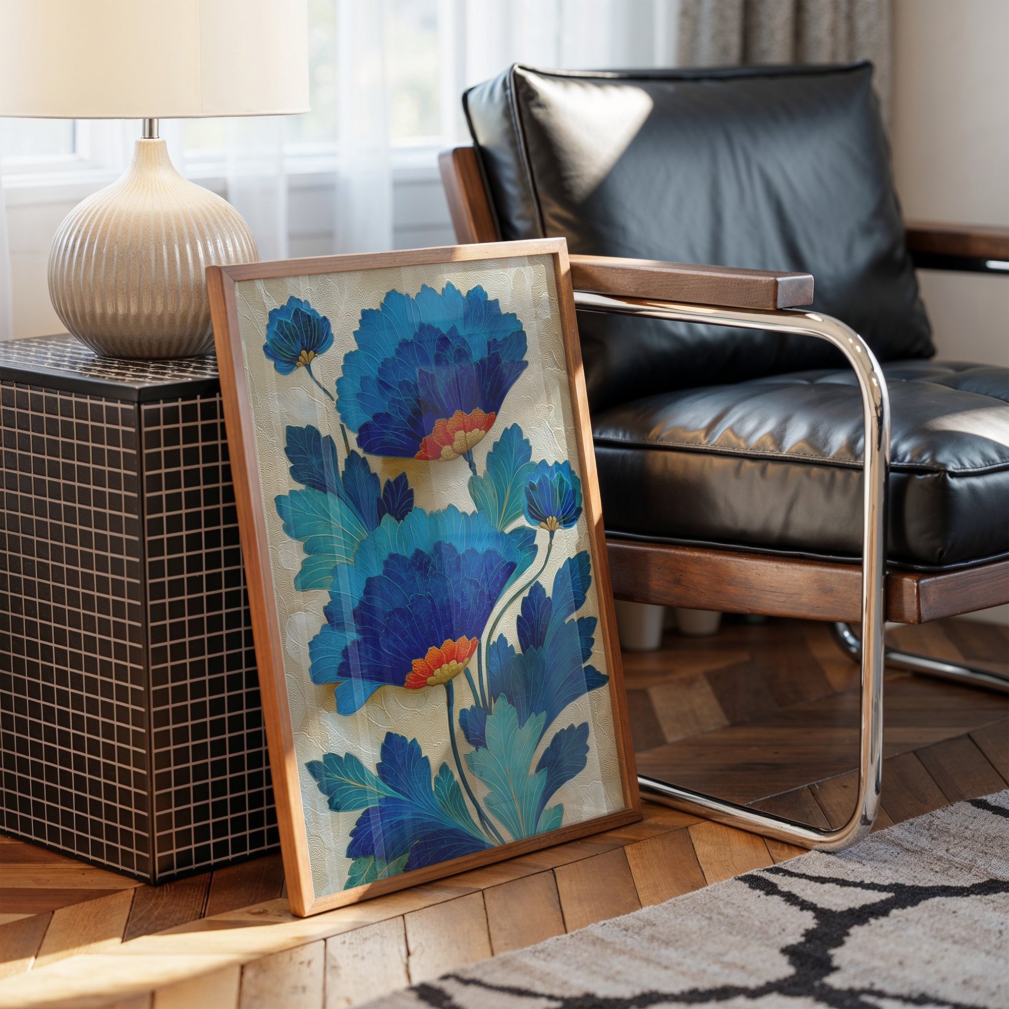 Azure Petals Dance In Golden Light