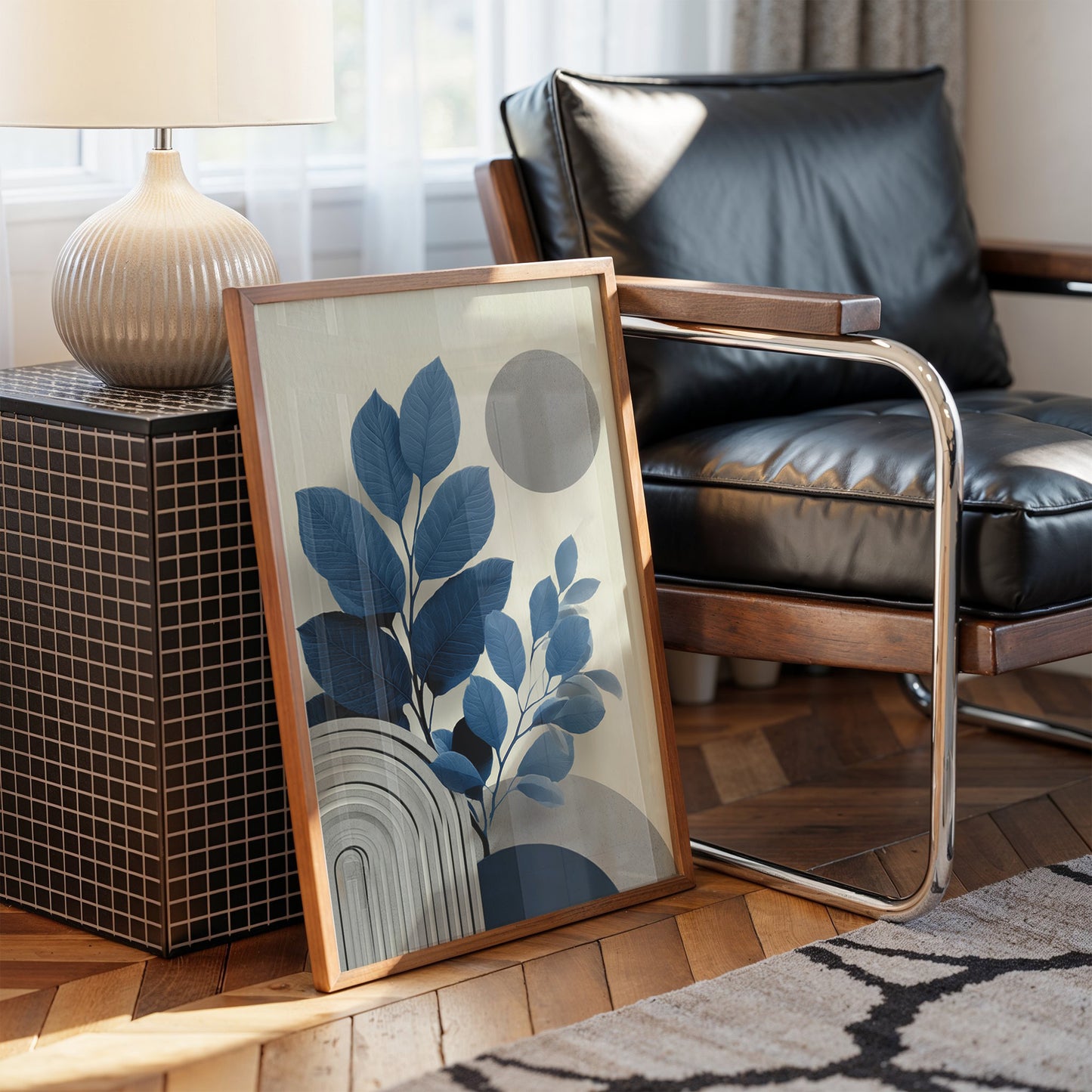 Blue Leaves Dance With Silver Moons