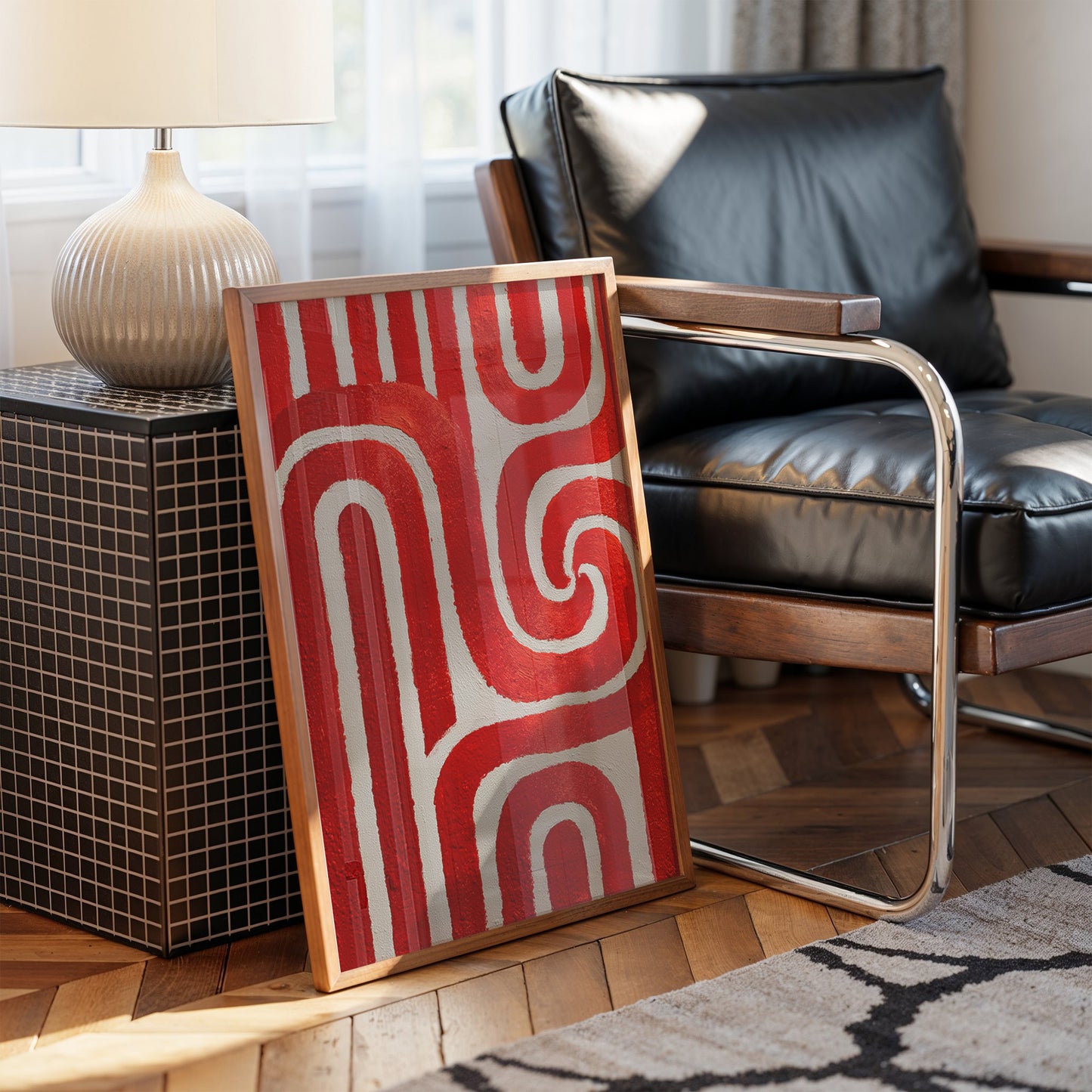 Crimson Paths Dance Through Silver