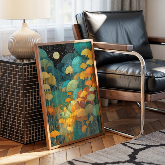 Moonlit Ginkgo Garden Glows Bright