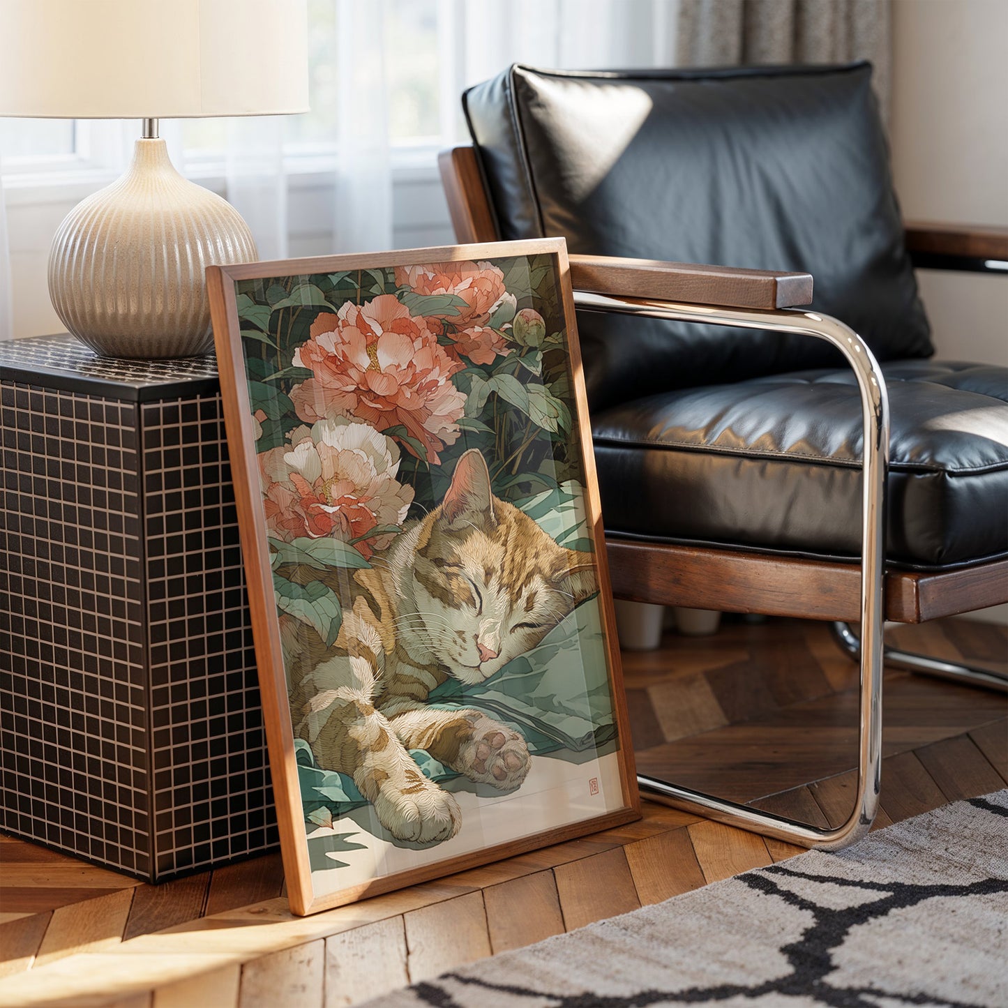 Afternoon Naps Between Coral Peonies