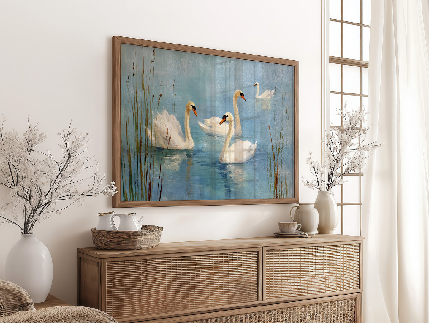 Morning Lake Holds Swan Stories