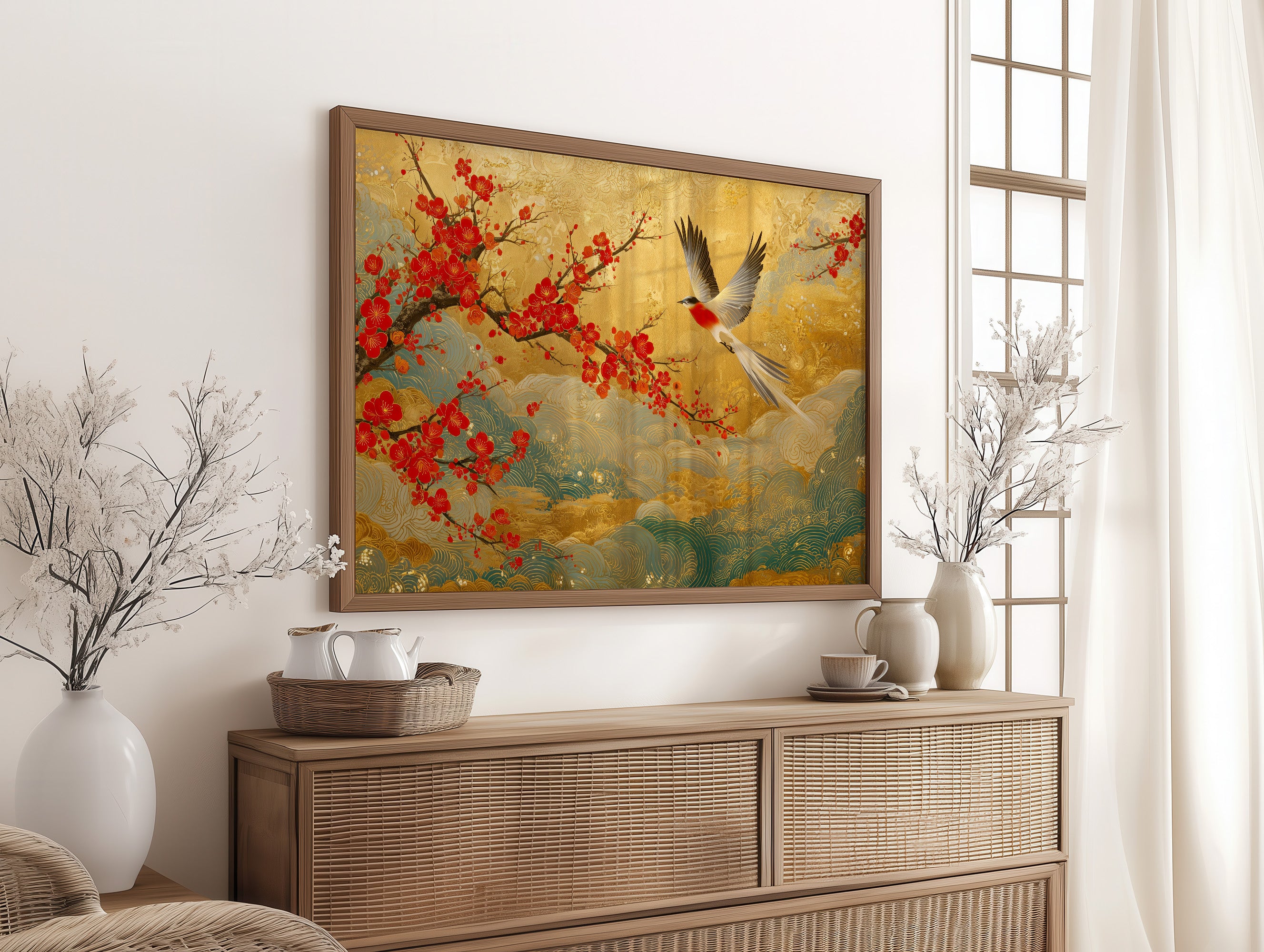 Red Blossoms Chase Morning Light