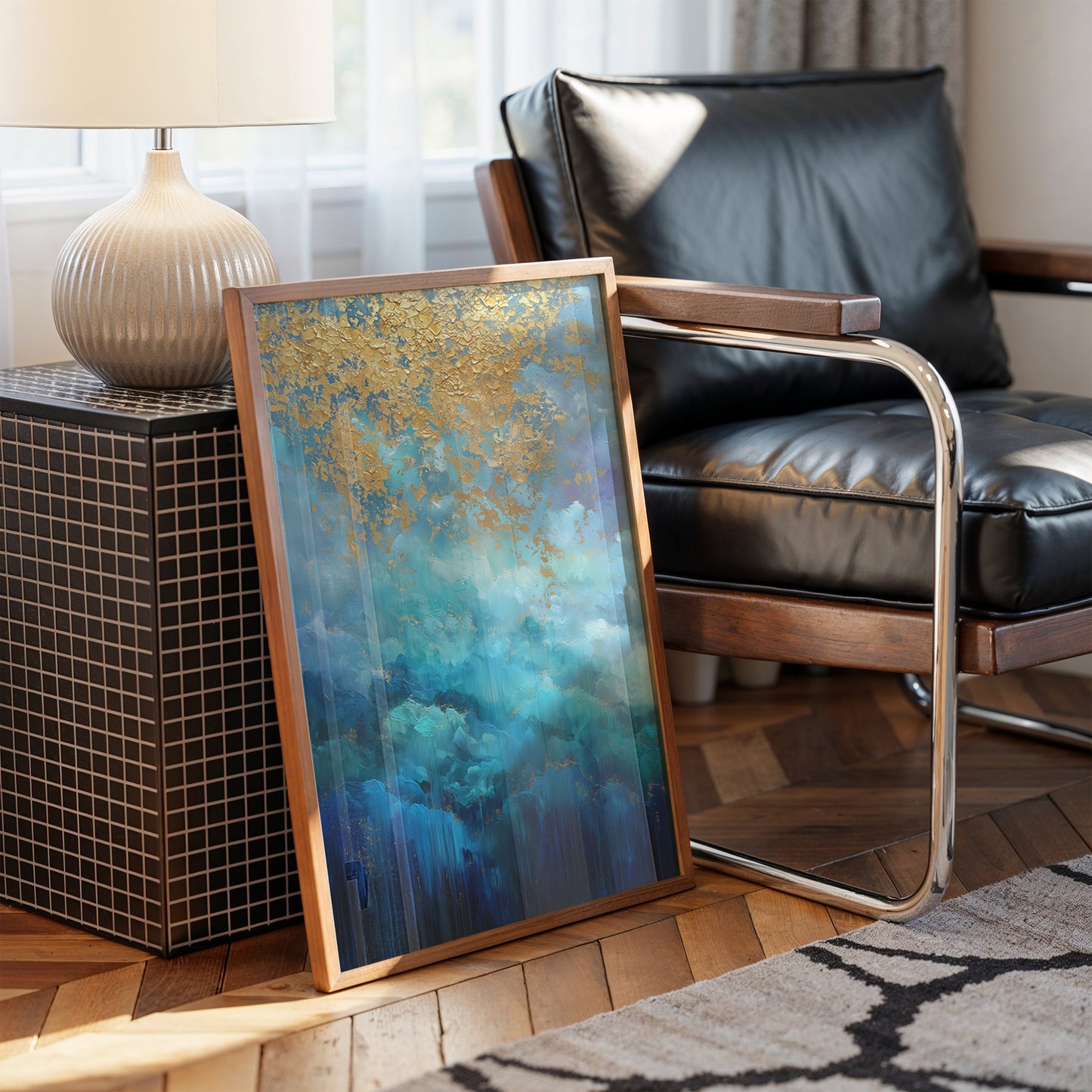 Golden Storm Breaks Over Azure Seas