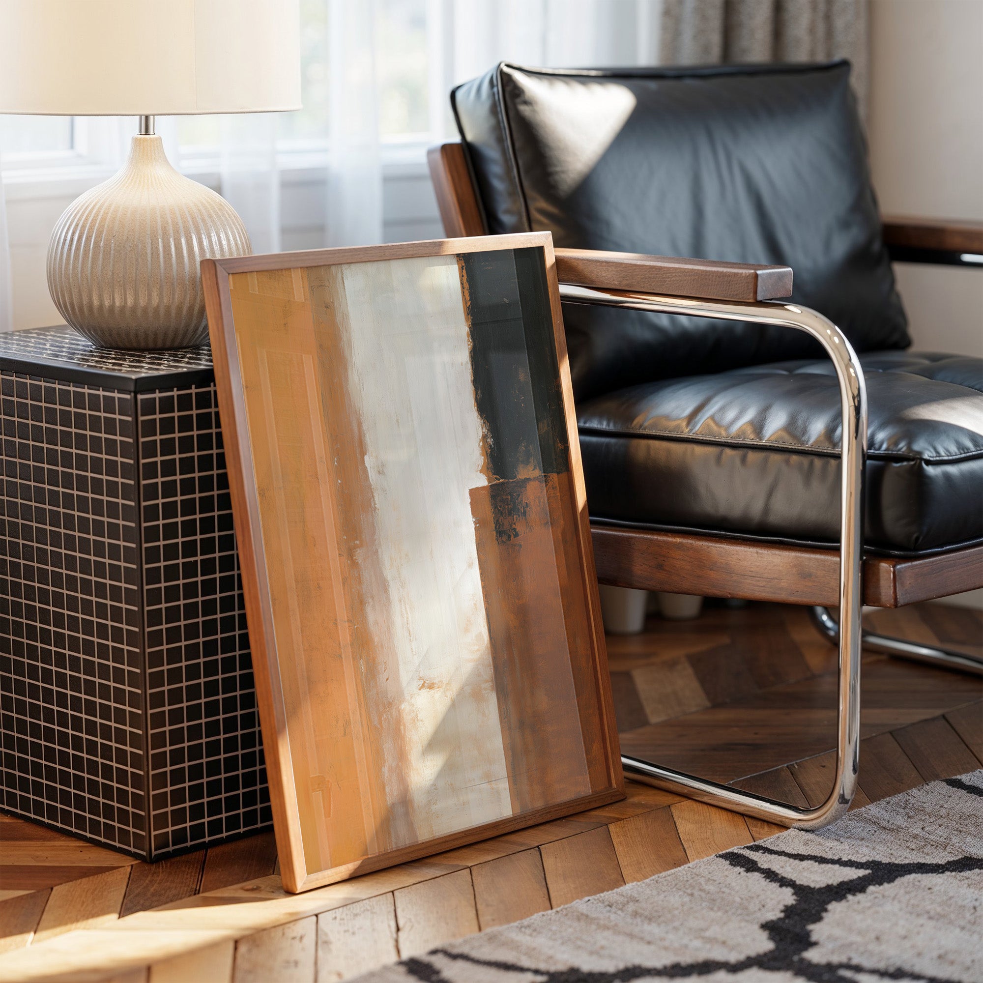 Sunlit Bar Cart Meets Urban Canvas