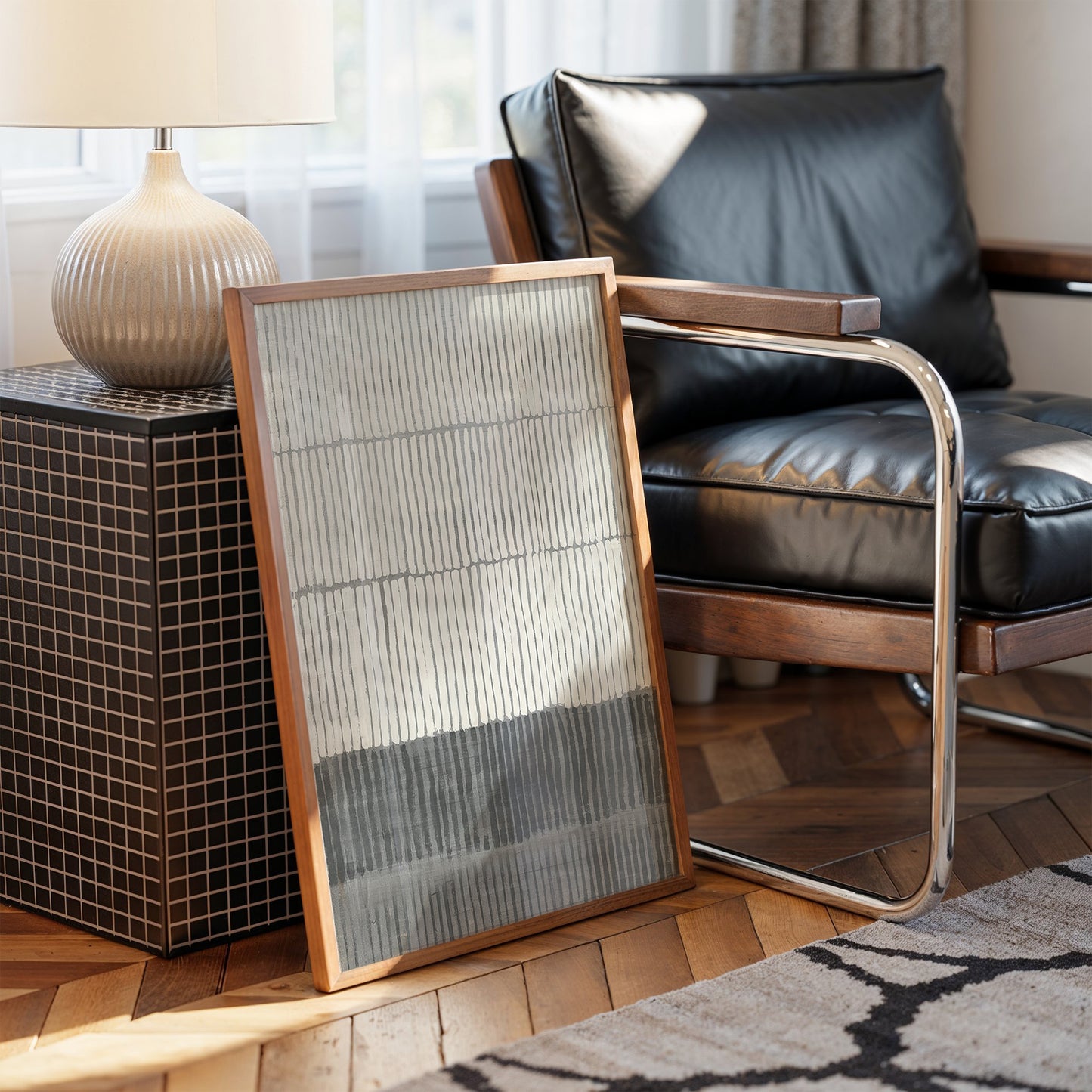 Sunlit Bar Cart Meets Modern Lines