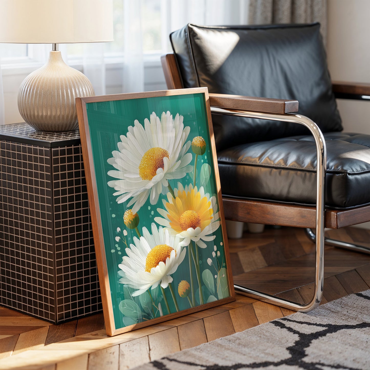 Summer Daisies Dance In Emerald Light