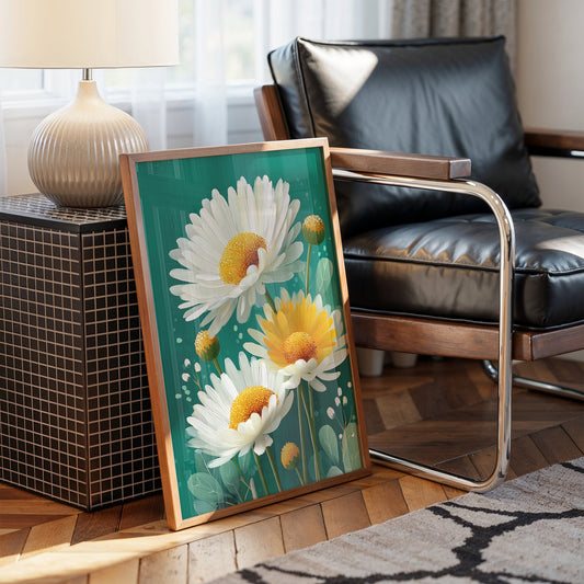 Summer Daisies Dance In Emerald Light