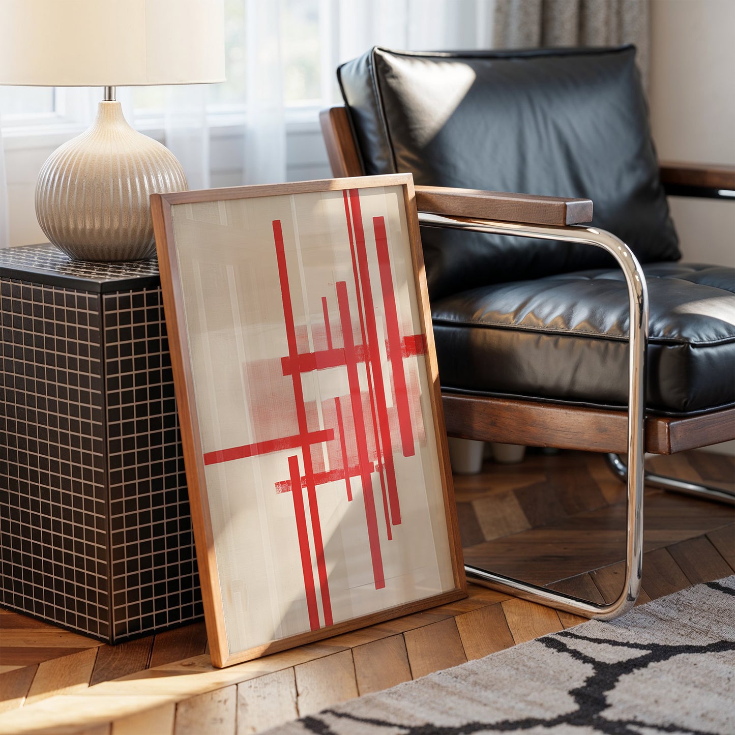 Red Lines Dance Through Morning Light