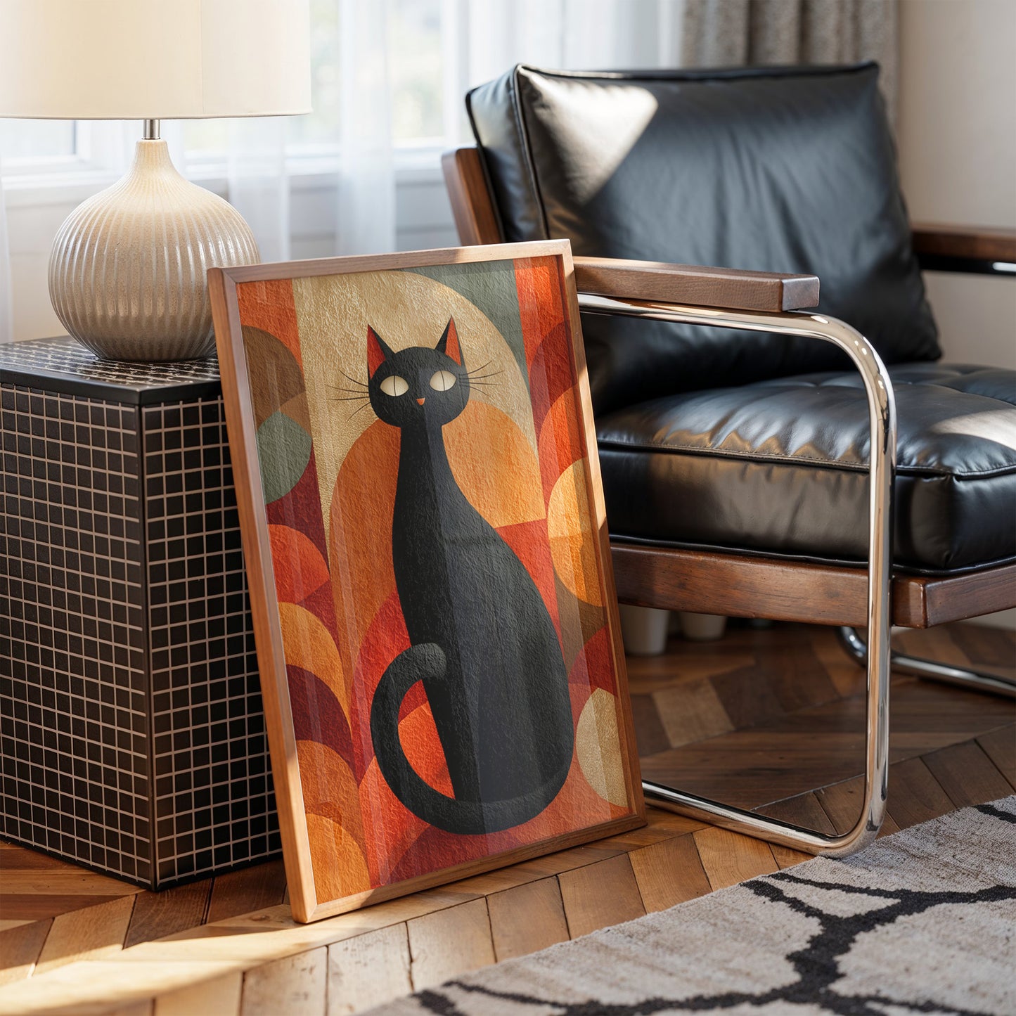 Autumn Cat Dances With Circles