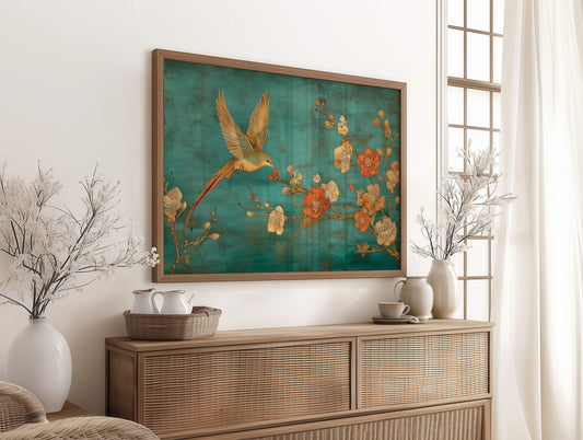 Hummingbird Seeks Morning Plum Blossoms