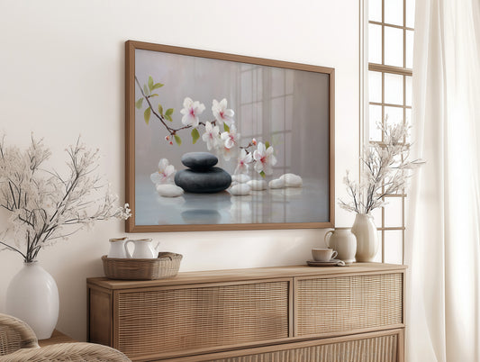 Cherry Blossoms Dance With Stones