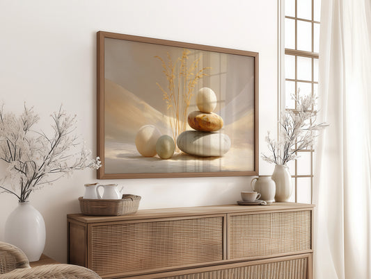 Sunlit Stones Find Morning Balance