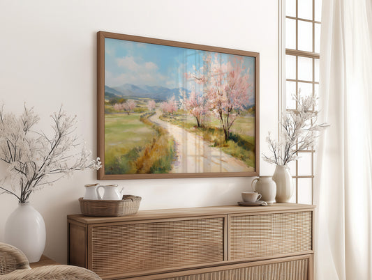 Cherry Blossoms Line Mountain Road