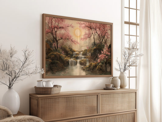 Cherry Blossoms Guard Ancient Waters