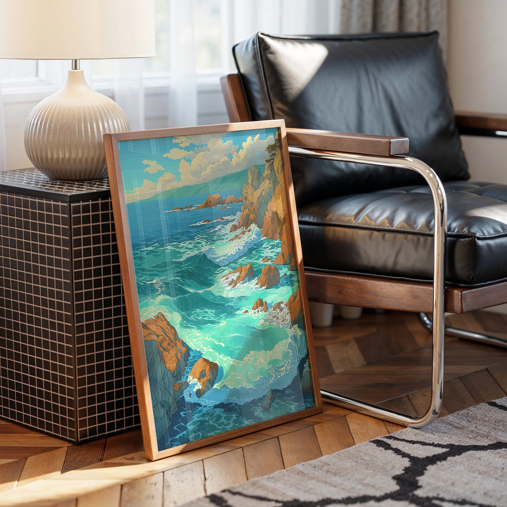Coastal Cliffs Meet Turquoise Tides