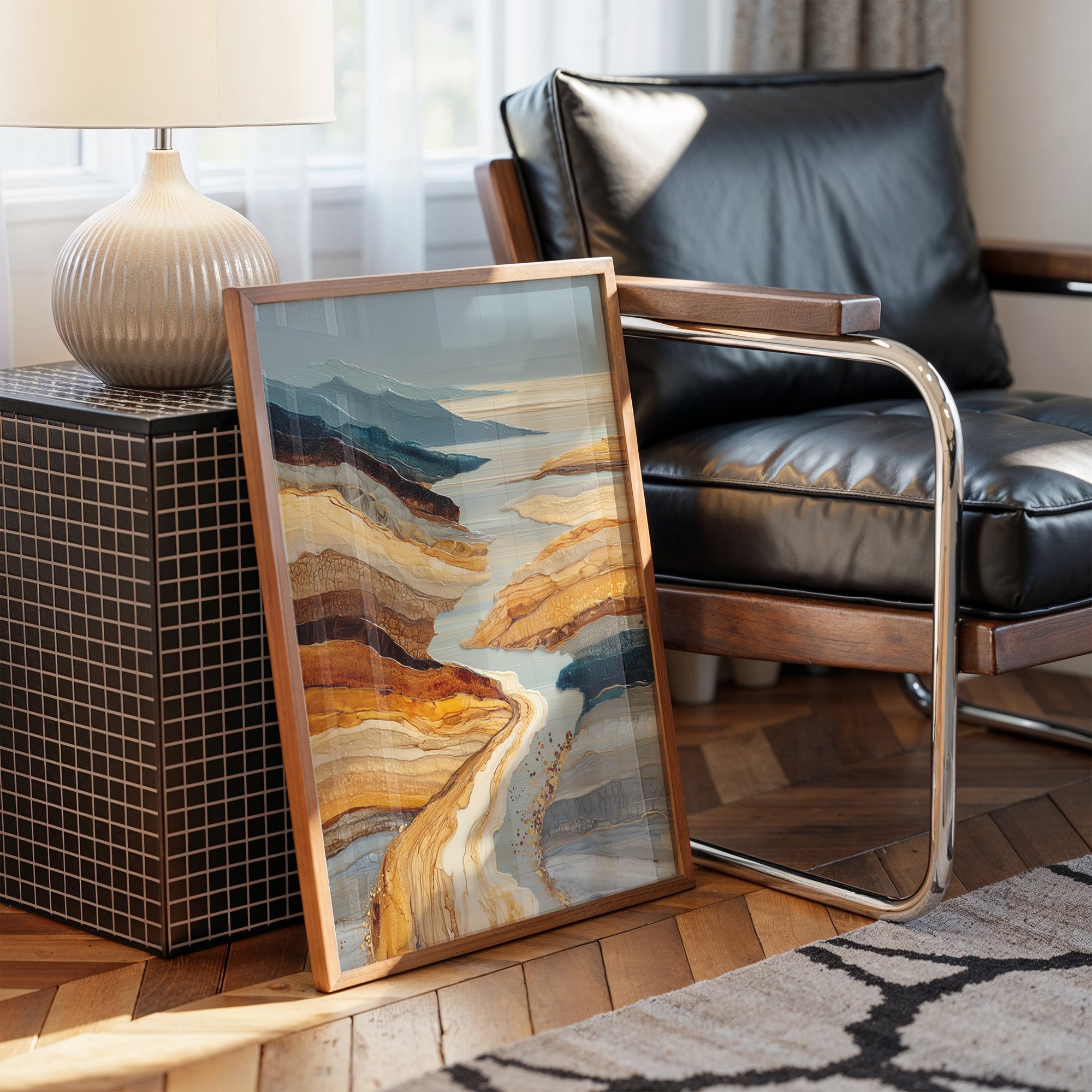 Desert Rivers Carve Golden Paths