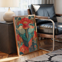 Birds Dance Among Crimson Blooms