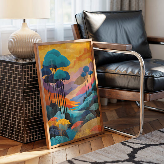 Tall Trees Dance In Coral Light