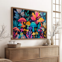 Midnight Garden's Neon Mushroom Ballet