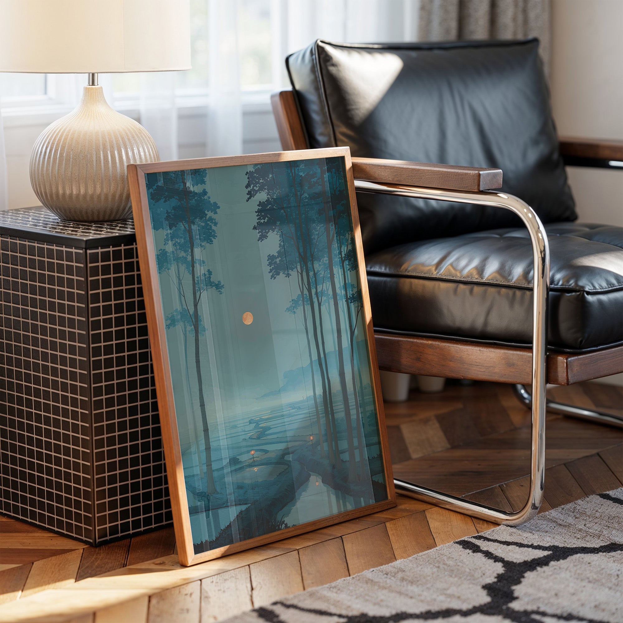 Moonlit Rivers Meet At Dusk