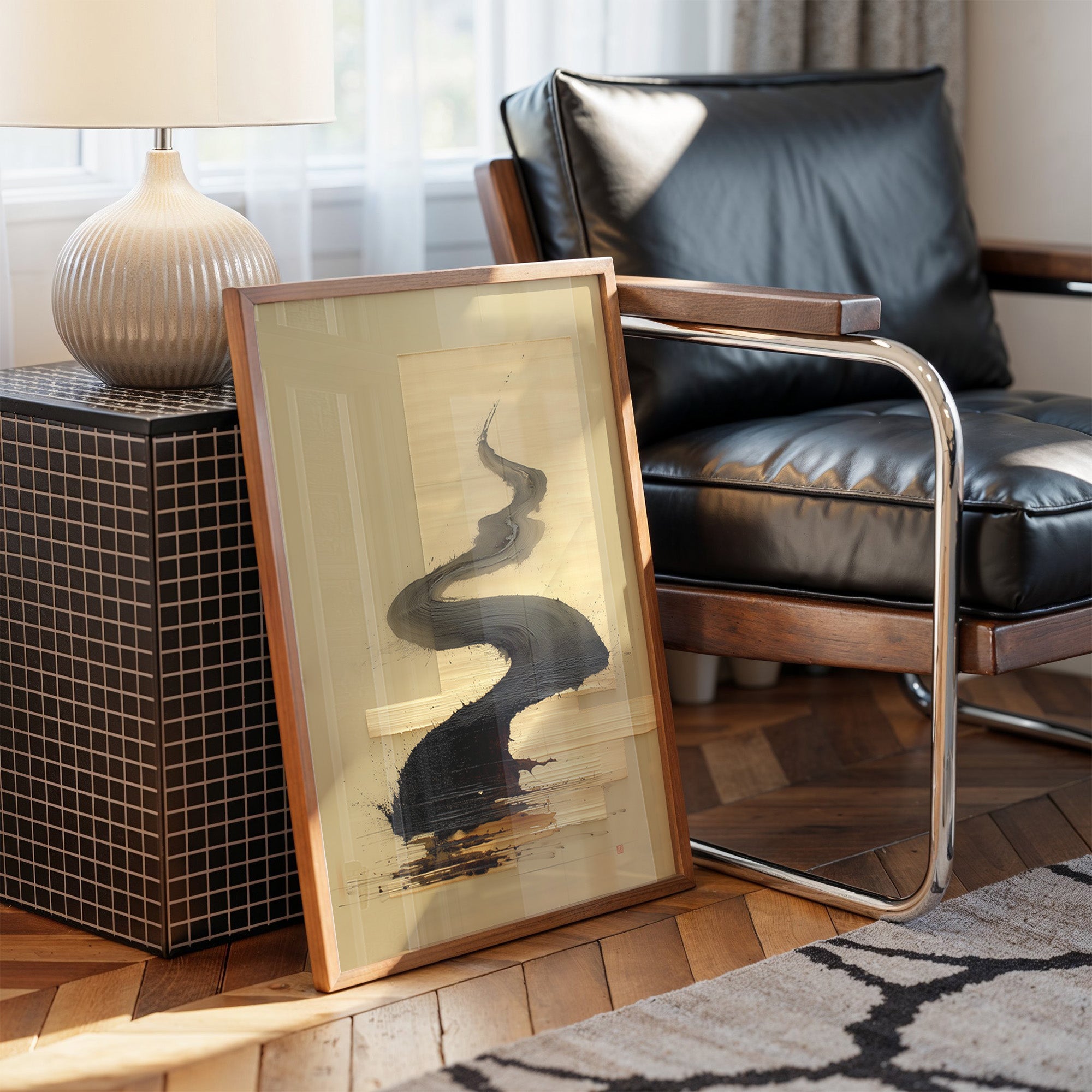 Ink Rivers Flow Through Golden Light