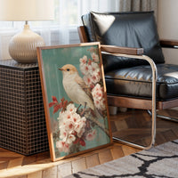 Songbird Perches Among Cherry Blossoms