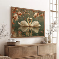 Swans Dance Under Cherry Blossoms