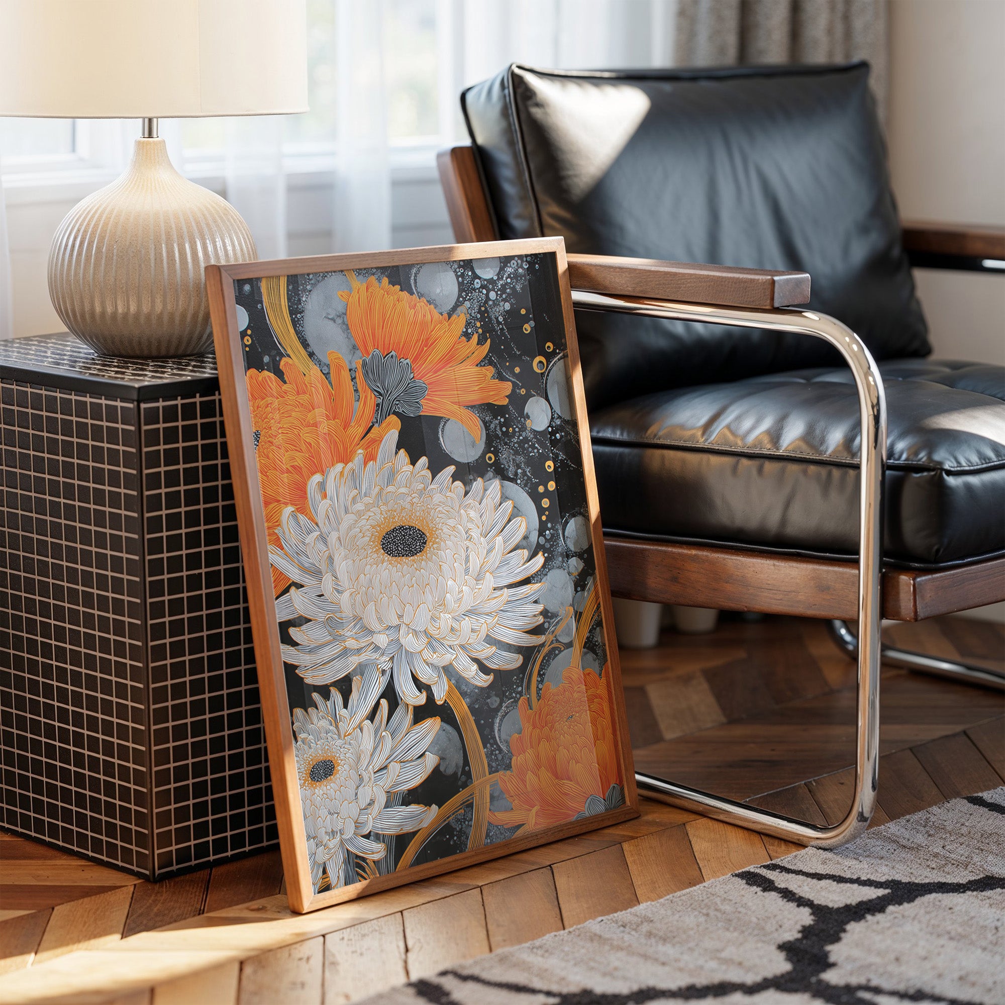 Chrysanthemums Dance Through Midnight Stars